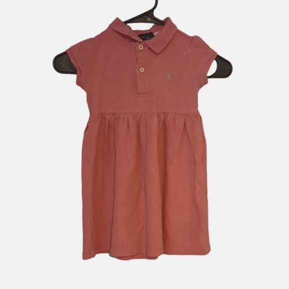 Ralph Lauren collared dress pink with buttons girls 4t - Picture 1 of 4